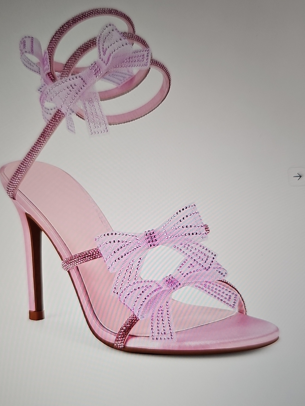 Pink NWT Bow Ankle-Tie High Heel Sandals